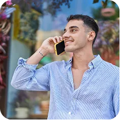 Man on a secure call